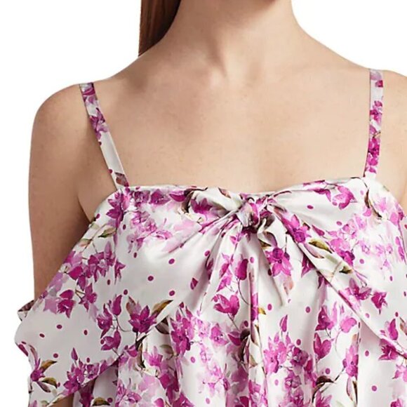 New AMUR Off-The-Shoulder Magenta Popover Waist Midi Dress NWT Size 2 - Picture 4 of 16